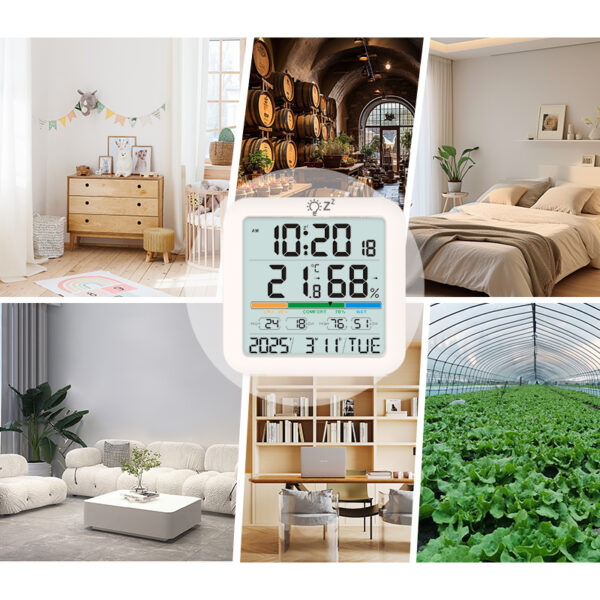 Large screen digital display temperature and humidity clock temperature and humidity sensing monitoring - Image 2