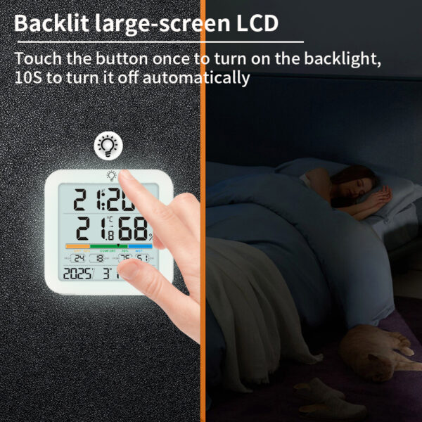 Large screen digital display temperature and humidity clock temperature and humidity sensing monitoring - Image 6
