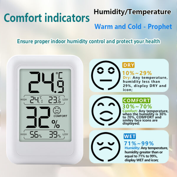 Mini Digital FT0400 Hygrometer Indoor Plastic Thermometer and Humidity Gauge with Temperature Monitor Room Thermometer - Image 8
