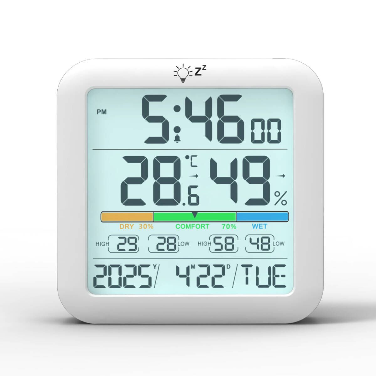 Large screen digital display temperature and humidity clock temperature and humidity sensing monitoring