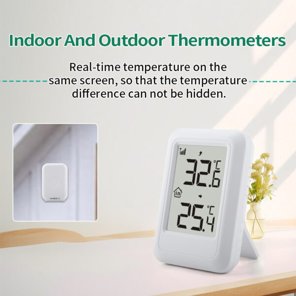 FT0401 Mini Digital Indoor/Outdoor Thermometer 330 Feet 100M LCD Display Plastic Temperature Monitor for Home House Baby Room - Image 3