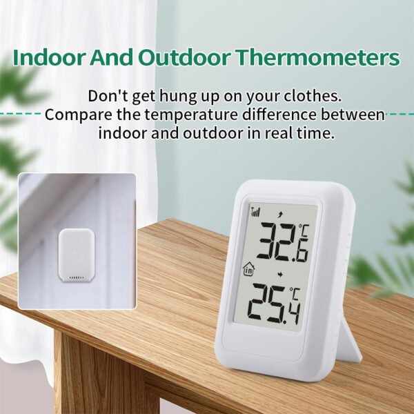 FT0401 Mini Digital Indoor/Outdoor Thermometer 330 Feet 100M LCD Display Plastic Temperature Monitor for Home House Baby Room - Image 6