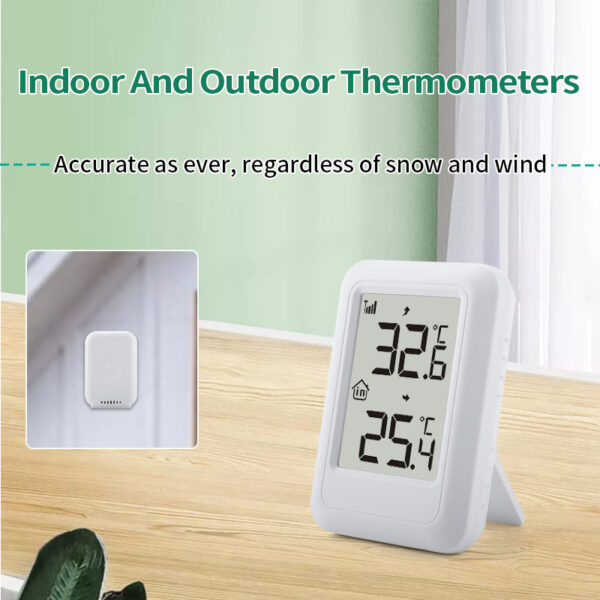 FT0401 Mini Digital Indoor/Outdoor Thermometer 330 Feet 100M LCD Display Plastic Temperature Monitor for Home House Baby Room - Image 8