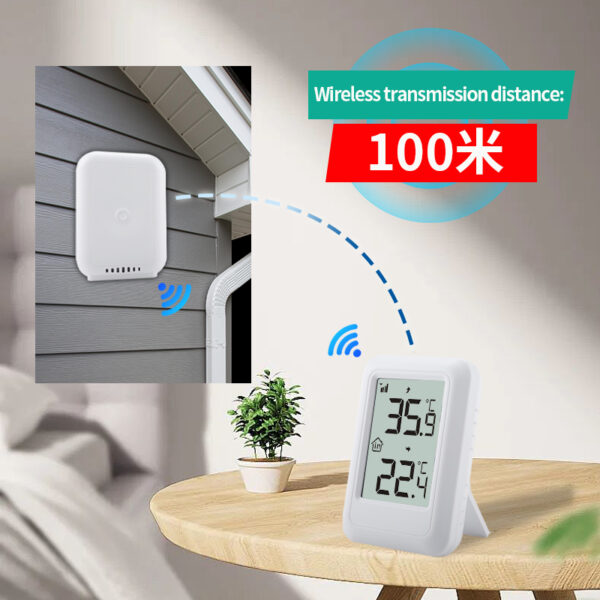 FT0401 Mini Digital Indoor/Outdoor Thermometer 330 Feet 100M LCD Display Plastic Temperature Monitor for Home House Baby Room - Image 4