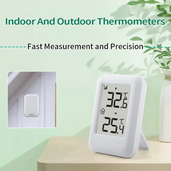 FT0401 Mini Digital Indoor/Outdoor Thermometer 330 Feet 100M LCD Display Plastic Temperature Monitor for Home House Baby Room - Image 7